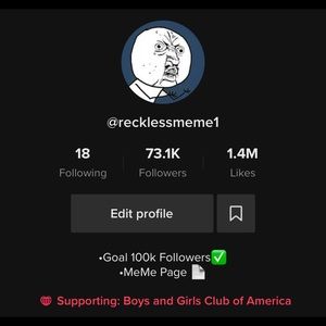 TikTok account meme page
